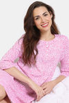 Zivame Hide N Seek Knit Cotton Knee Length Nightdress - Candy Pink — thumbnail 1